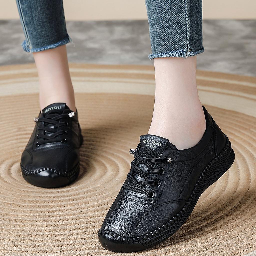 2026 spring new beef tendon sole women's shoes soft sole soft surface mother shoes genuine leather casual women's leather shoes