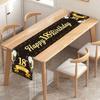 Premium Birthday Table Runner In Black Gold Enhances Party Decors 180x35cm Table Cover Decoration Easy To Clean