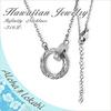 [Aloha Lokahi] Hawaiian Jewelry Necklace, Double Ring Infinity Design, Stainless Steel Silver Pendant, Scroll Design, with Chain, Accessory