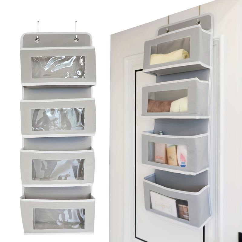 1pc Baby Product Storage Hanging Bag Four Grid Hanging Storage Bag Children's Products Toy Storage Door Frame Hanging Bag