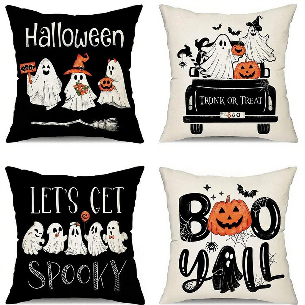 Halloween Pillowcase Pumpkin Skull Funny Ghost Cushion Cover Sofa Living Room Decoration Pillow