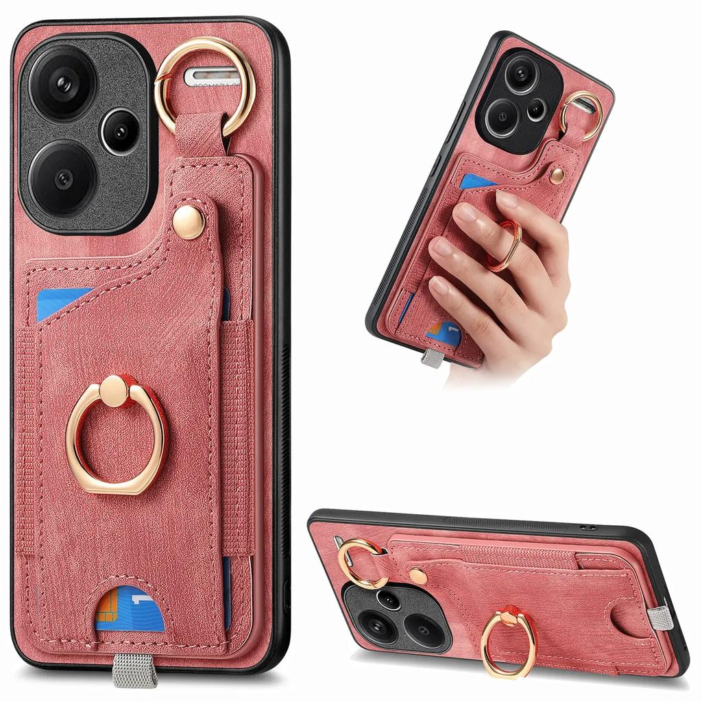 Ring Holder Cards Solt Wallet Leather Case For Xiaomi Redmi Note 13 12 Pro Plus 13C 12T 11T POCO X6 X4 X5 F5 Bag Magnetic Cover