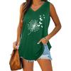 Women Fashion V Neck Tank Top Summer Casual Printed Sleeveless Top