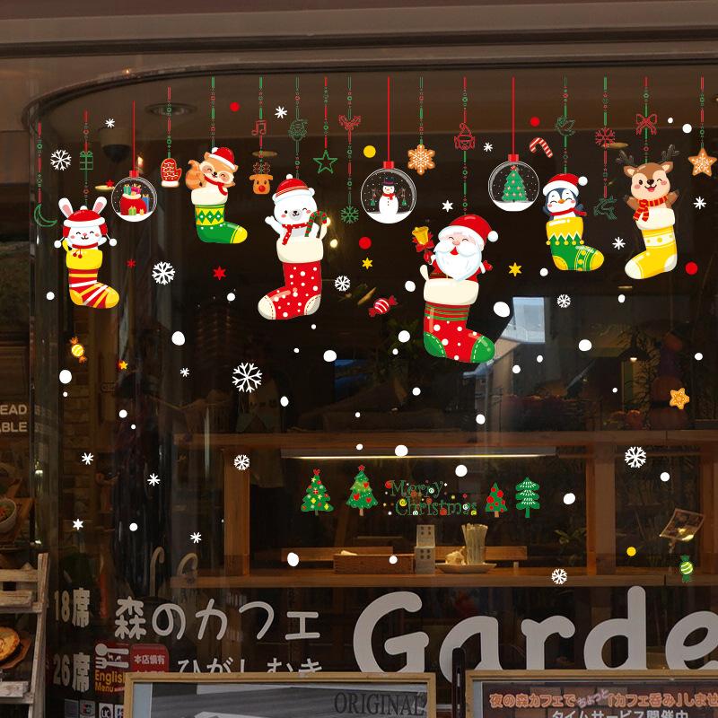 Christmas Window Stickers Electrostatic Series Car Christmas Window Glass Window Holiday Decoration