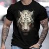 Summer Men's Tiger 3D Printed Pullover Loose Casual Round Neck Short Sleeved Shirt T-Shirts Men’s