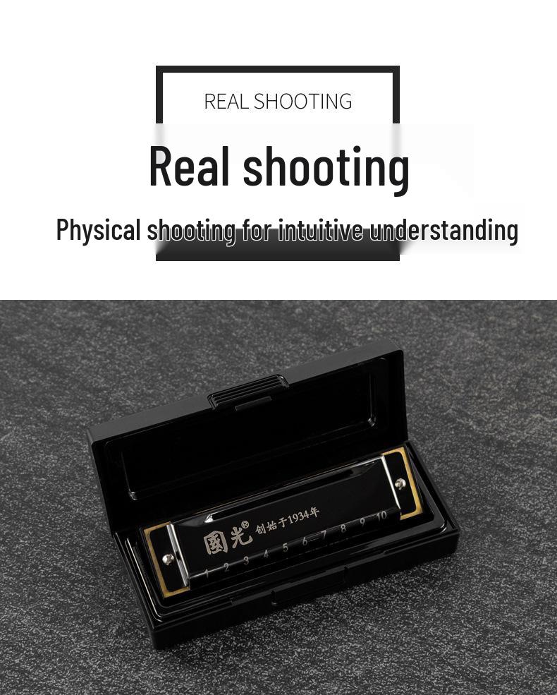Guoguang 10-Hole C Key Blues Harmonica for Beginners and Professionals