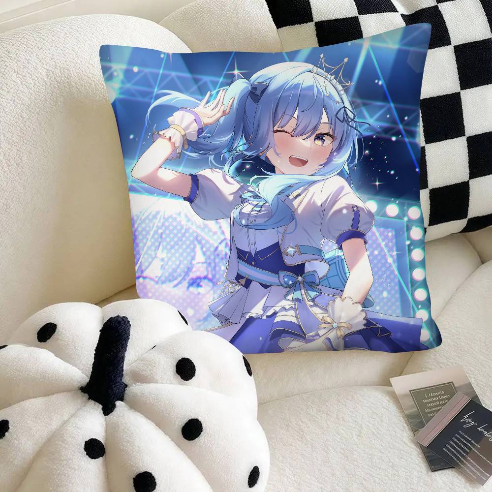 Anime Virtual Girl Hoshimachi Suisei Pillow Case Fashion Square Pillowcase Bedroom Sofa Room Ins Decoration Leisure