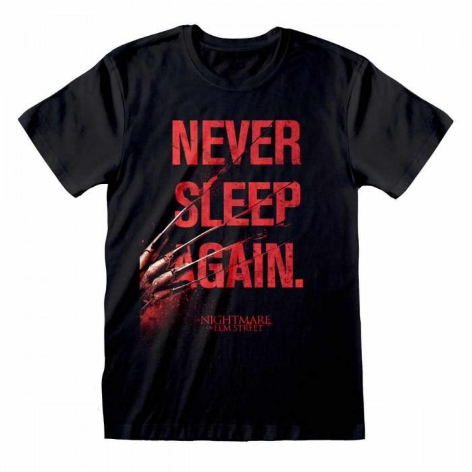 Nightmare On Elm Street Unisex Adult Never Sleep Again T-Shirt S