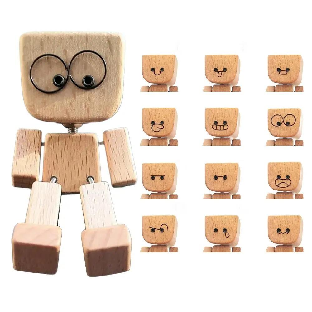 Shaking Man Statue Handmade Wooden Man Figurine for Man Gift It Comes with Vivid Expression Accessories,bookshelf,car Decorations Christmas Gift