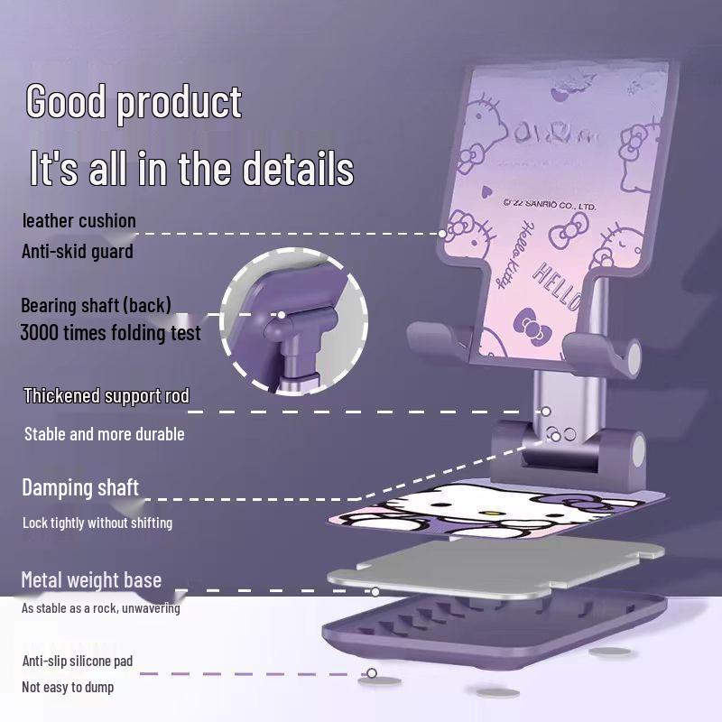 Foldable Rotating Phone Holder for Desktop Streaming and Watching