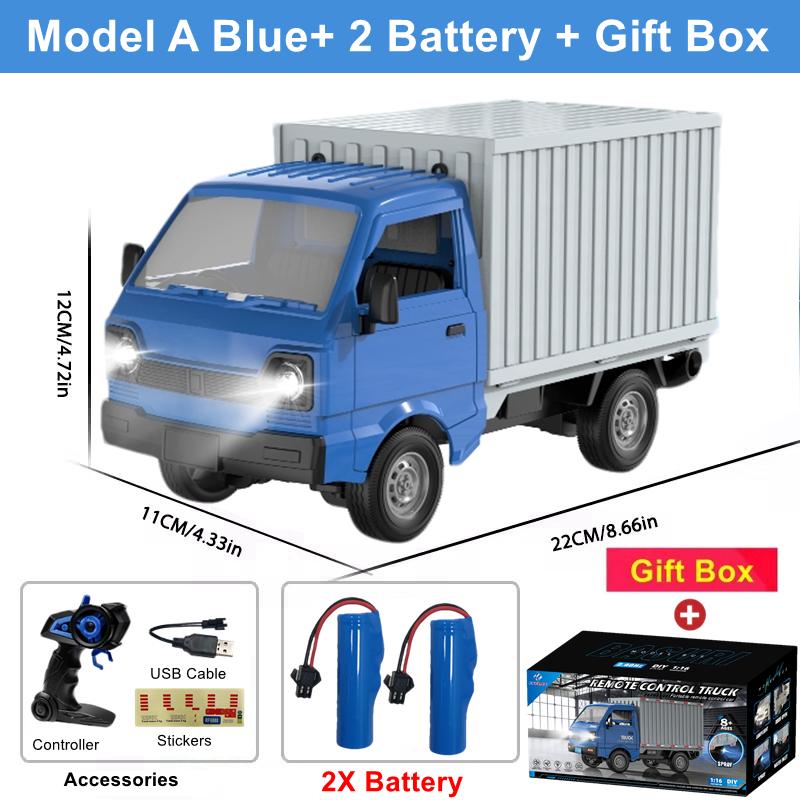 1:16 Remote Control Car Simulation Drift Climbing Rc Truck Led Small Cargo Vehicle Model Electric Toy For Kids Birthday Gifts