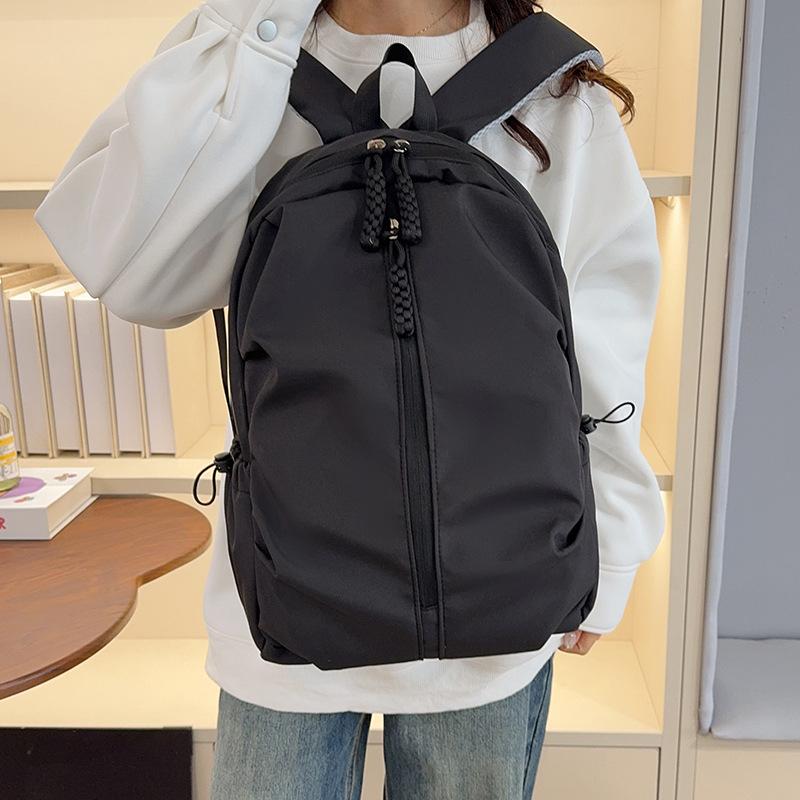 Schoolbag Travel Bag Ins College Student Simple Backpack Korean Version Versatile Large Capacity Junior High School Casual Backpack Nylon Schoolbag