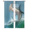 Ocean Wave Spray Shark Modern Tulle Curtains For Living Room Bedroom Home Kitchen Window Sheer Curtains