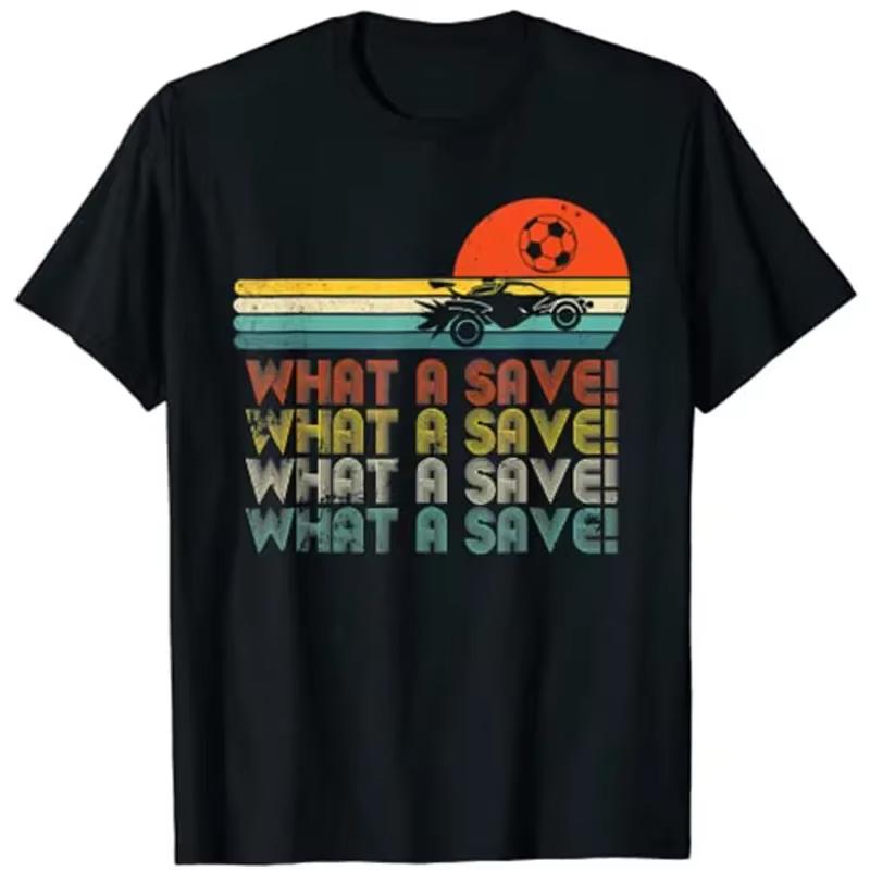 What A Save Retro Rocket Football Racing Alliance Personalized Printed Tshirt S