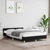 VidaXL Bed Frames with Headboard Slat Base Upholstered Bed Slat Frame Double Bed Adult Bedroom Interior Black 347401