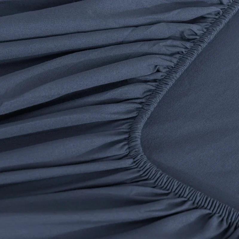Soft Cotton Fitted Sheet Single Double Bed Mattress Cover with Elastic Band Bed Sheet Bed Linens Solid Color Sheet Mattress Topper