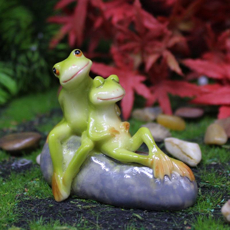 1Pcs Simulation Mini Frogs Resin Ornament Miniature Figurine Landscaping Home Garden Decoration Micro Landscape Terrarium Craft