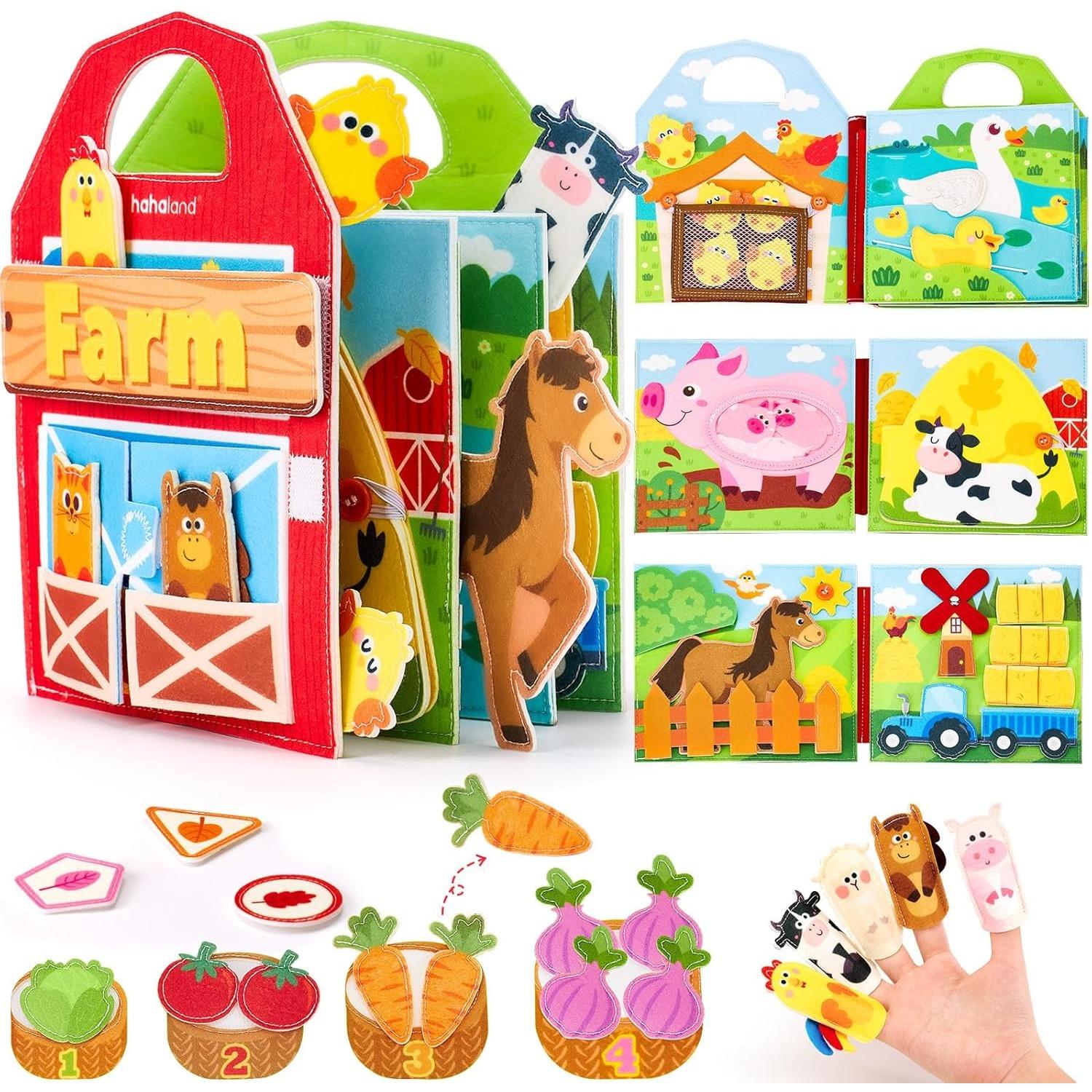 

Farm Busy Book for Toddlers Boys Girls Kids Toys Educational Quiet Activity Book Toddler Travel Montessori Toys Birthday Gifts
