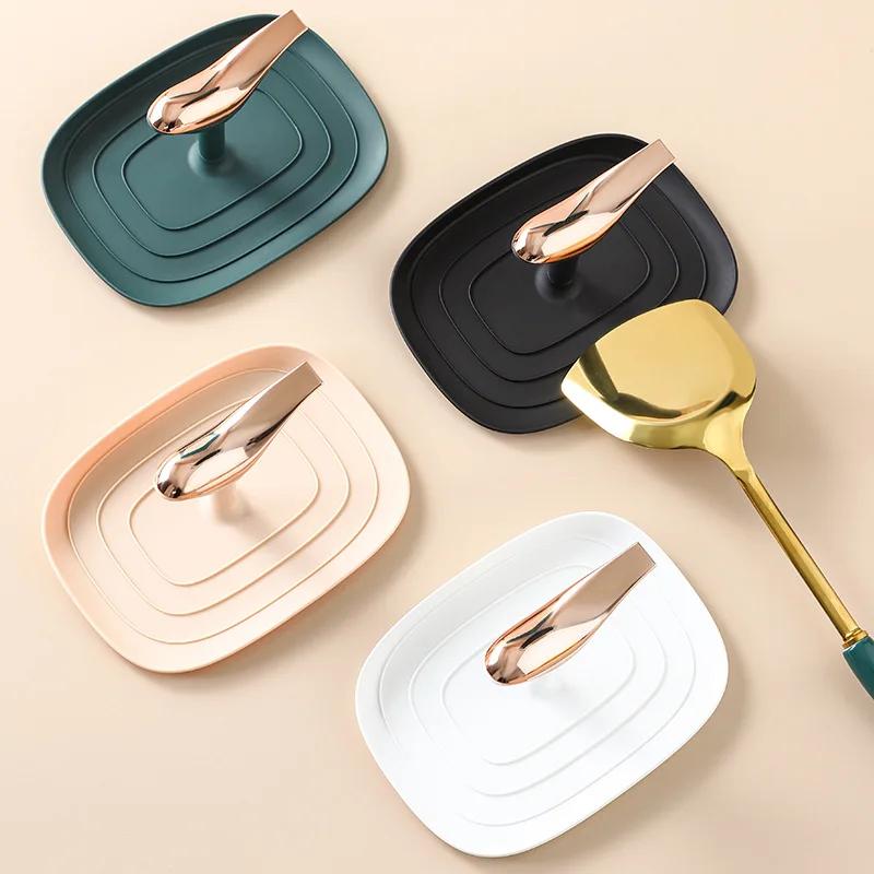 Pan Lid Holder Supports Spoons Pot Cover Rests Spatula Stand For Kitchen Convenience Utensils Tools Accessories Organizer