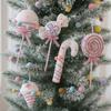 Multicolor Christmas Candy Canes Pendant Foam Christmas Spheres  New Year