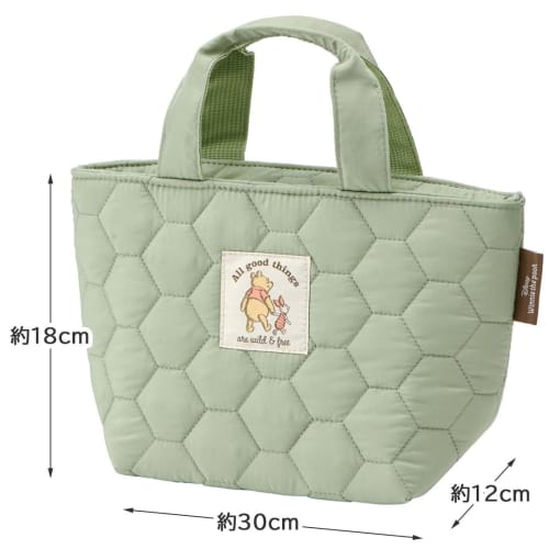 Skater Quilted Insulated Lunch Bag, 30cm X 12cm X 18cm (12" X 5" X 7"), Disney Winnie the Pooh Design, KKLB2-A