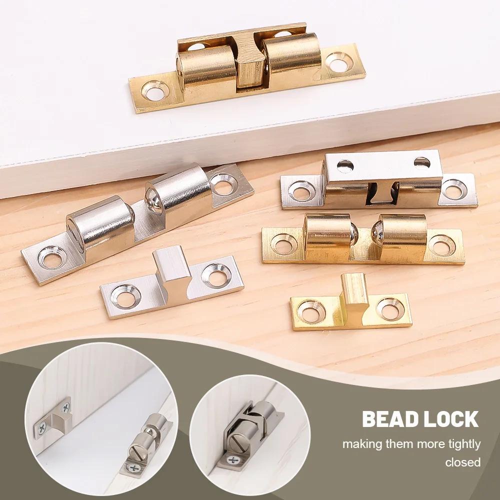 Furniture Door Ball Latch Brass Double Roller Spring Ball Catch Latches Cabinet Closet Door Adjustable Tension Latch