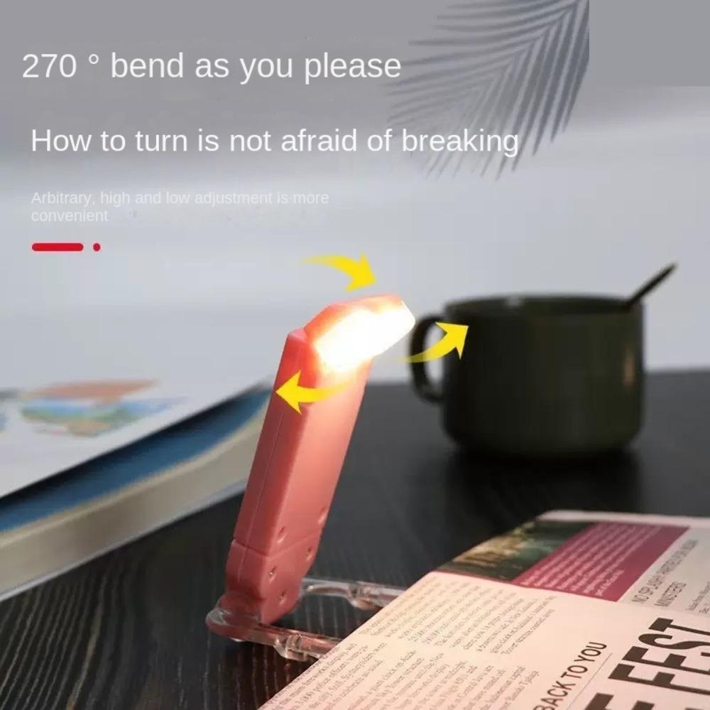 Mini LED Clip on Book Light Rechargeable Eye Protection Reading Light Rotate 3 Color Light Clip Desk Light Read Light