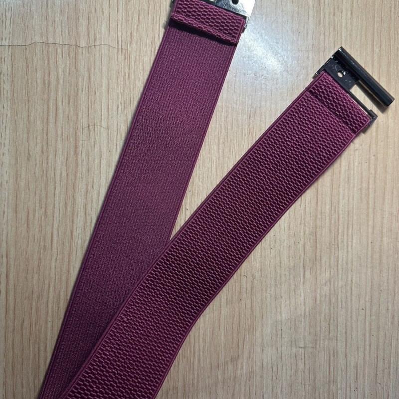 Fashionable Korean Style Women's Versatile Black And Purple Elastic Waist Belt For Dresses