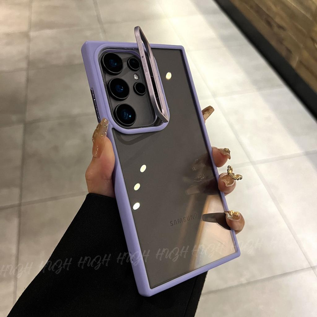Applicable To Samsung S25ultra Mobile Phone Case S24ultra Magnetic Acrylic S23U Metal Frame Bracket