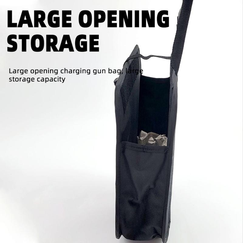Portability Charging Cable Organizers With Modifiable Strap Durability Fabric For Electric Vehicle Accessories