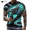 Herren T-Shirts Drachenmuster Kurzarm Tee Mode Straße Rundhals Oberteil Trend Tier 3D-Druck Locker Vielseitig Herrenbekleidung