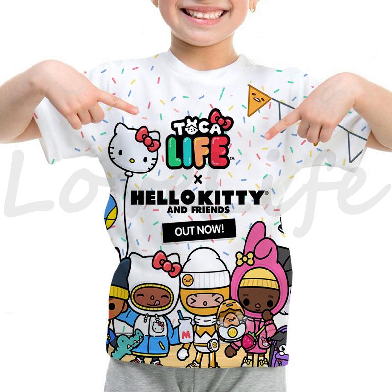 Toca Life World T Shirt Girls Boys Summer Casual Short Sleeve Tshirt Kids Cartoon Toca Boca T-shirt Camisetas Children Clothes