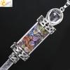CSJA Crystal Pendulums for Divination Dowsing Wishing Bottle Natural Stone Pendant Hexagonal Clear Quartz Pendulum Balanced H025