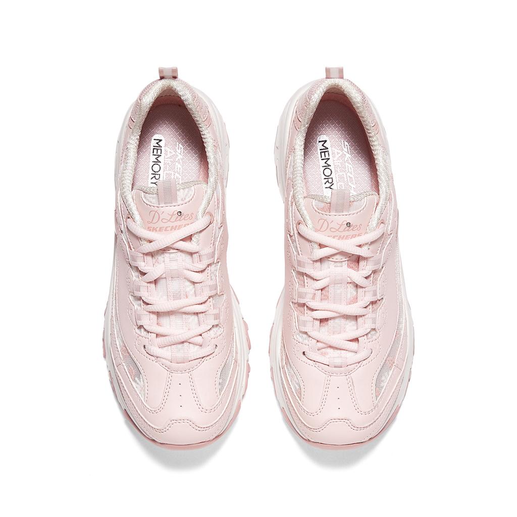 Skechers DLites 1.0 Panda Shoes Thick Sole Height Increasing Fashion Versatile Casual Sports Low Top Dad Shoes Women Sneaker Light-Pink 150552-LTPK