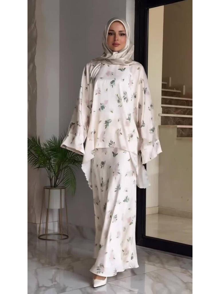 Women's Casual Printed Long Robe Dress Set - European American Spring/Summer 2025 Collection