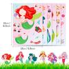 6 Photos/Bake Mermaid Face Change Sticker Mermaid Princess Cartoon Parent-Child Interactive Puzzle Handbook DIY Puzzle Sticker