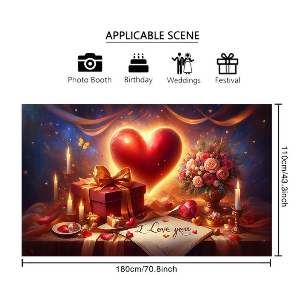 Rose Valentine's Day Photography Backdrop Gift Happy Valentine's Day Banner  Photo Studio