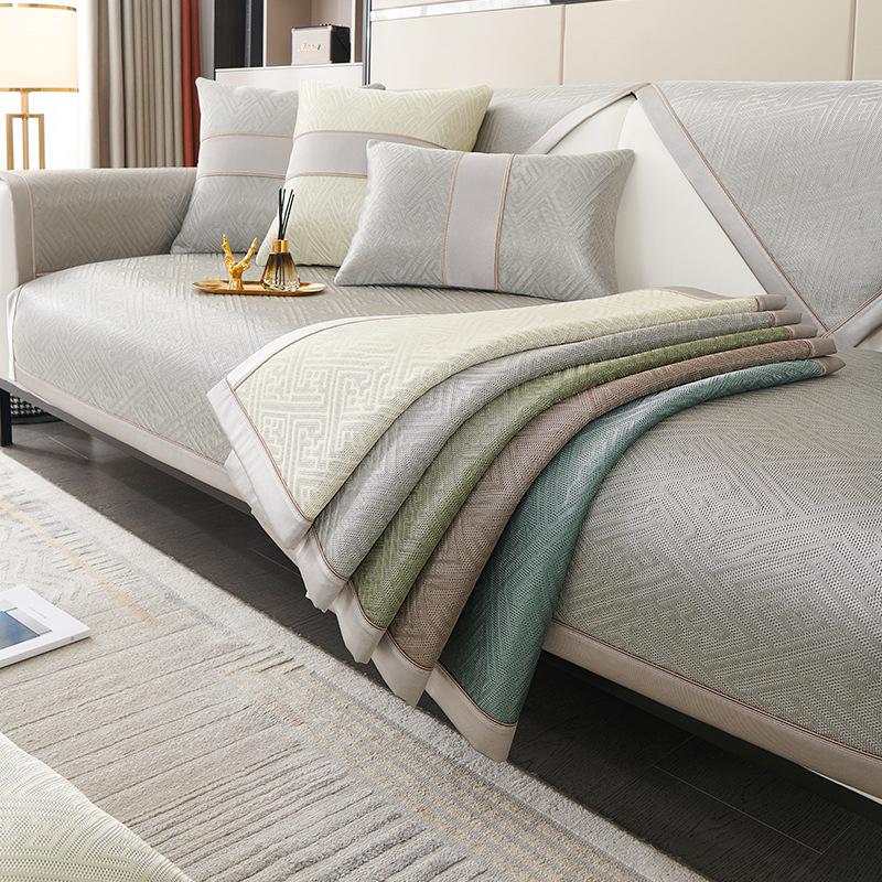 Light Luxury Cool Ice Silk Sofa Cushion Summer Summer Summer Mat Modern Simple Cushion Non-Slip All-Inclusive Sofa Cover Cover Cloth