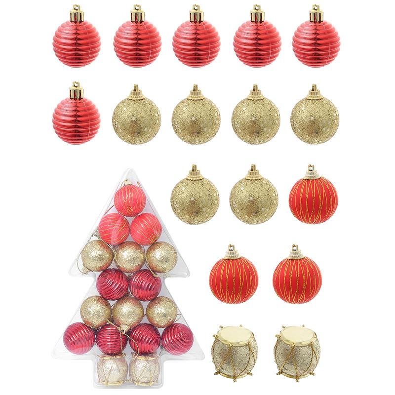 17Pcs 4CM Christmas Decoration Christmas Balls Hanging Xmas Tree Pendants Ornaments Party Home Decor 2026 New Year Navidad Gifts