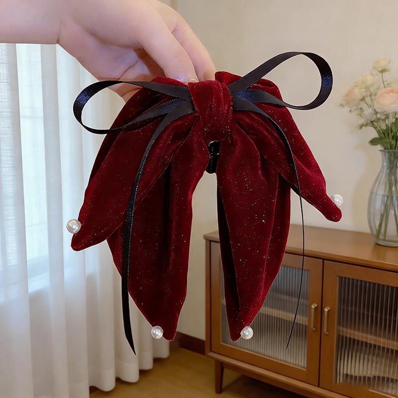 Velvet Bow Claw Clip for Women - Elegant and Sweet Hair Accessory 2025