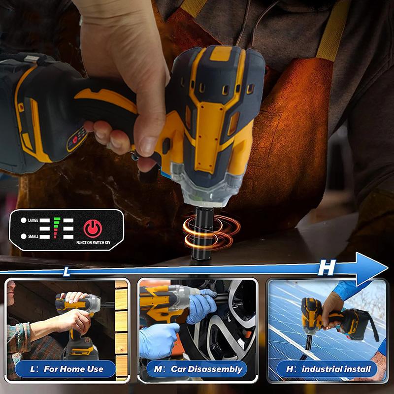 350N.m Cordless Electric Impact Wrench Brushless Torque Wrench Hand Drill Socket Auto Repair Tool Gift connector Accessory Box