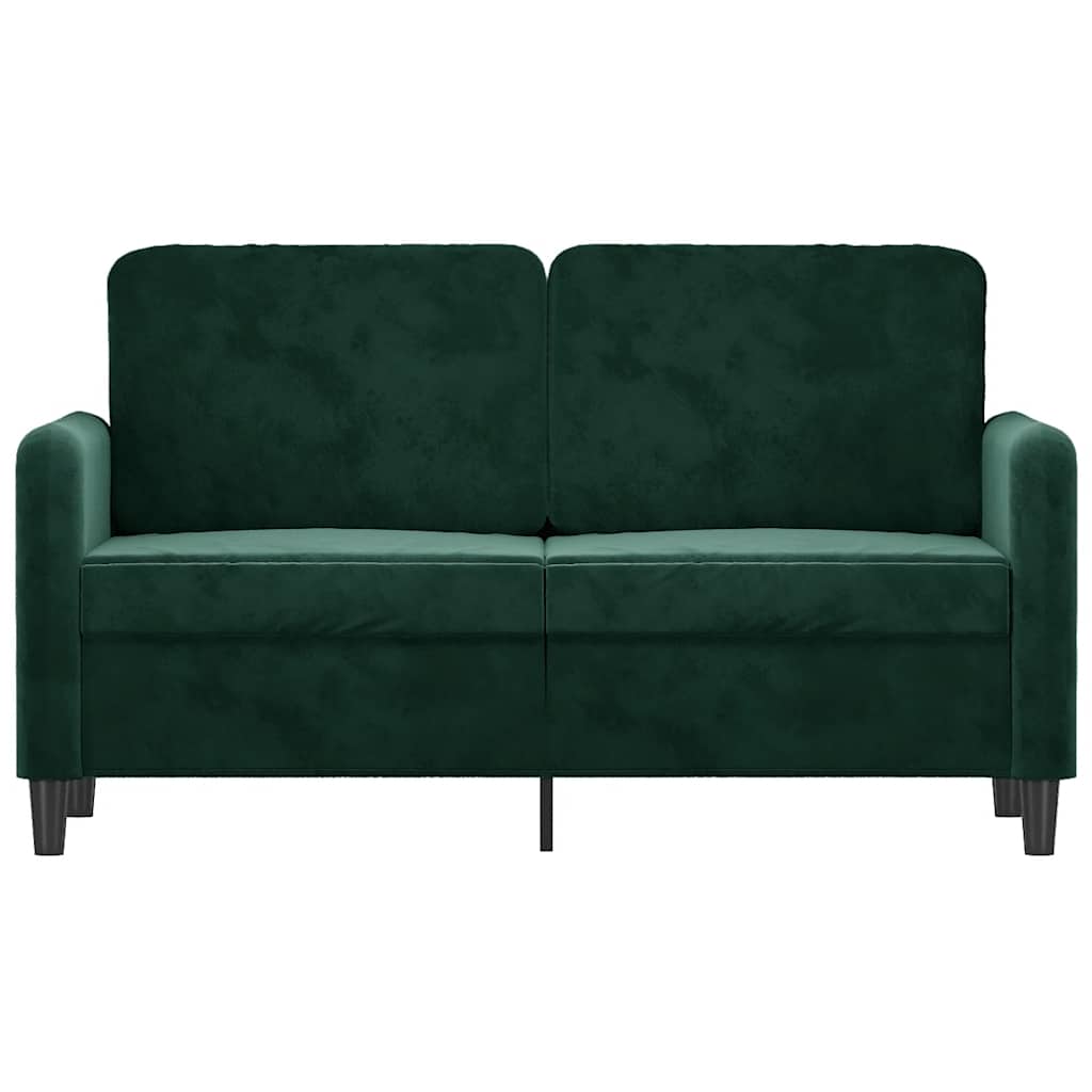 Vidaxl 2-Seater Sofa, Dark Green, 120 Cm, Upholstered In Velvet