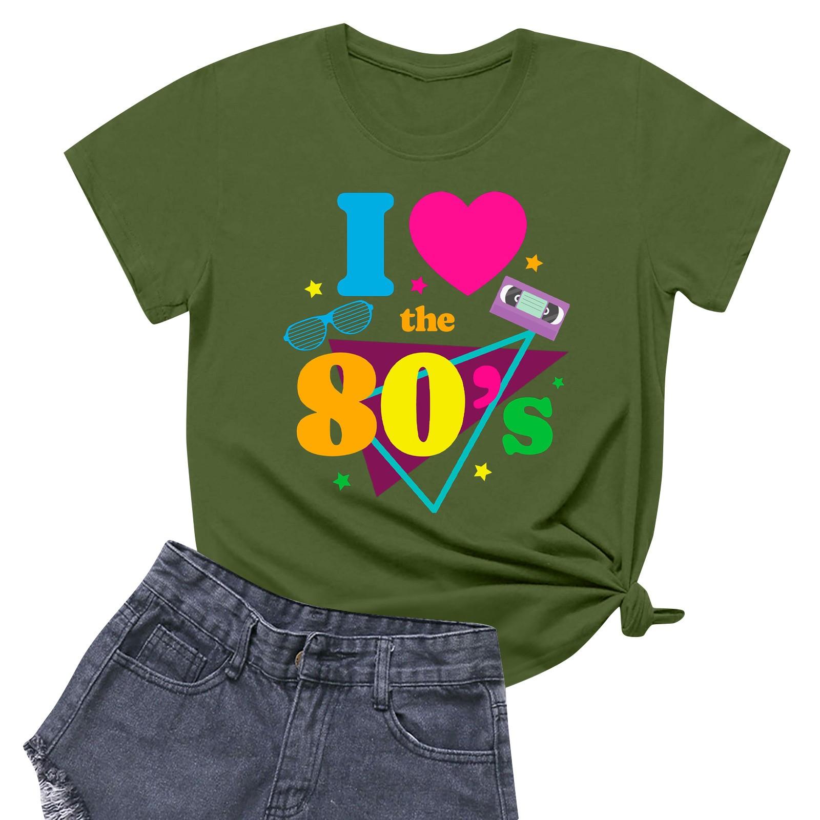 

Женская повседневная футболка с круглым вырезом и короткими рукавами с принтом L армия зеленый