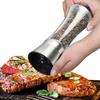 Stainless Steel Black Pepper Grinder Manual Carbon Steel Core Glass Seasoning Box Jar Pepper Spice