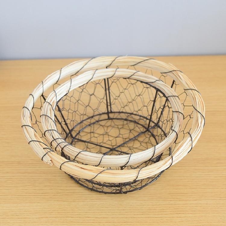 Round/Oval Shaped Wire Basket Space Saving Basket Fruit Holder Decorative Food Storage Solution Kitchen Accessory
