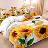 Ensemble de housse de couette Tournesol 3 pièces, Literie Florale Vintage avec taies d'oreiller, Housse de couette douce pour chambre d'adulte, dortoir