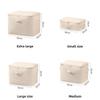 Cotton Linen Storage Bag With Zipper For Bedroom Closet Organization
