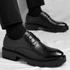 Fashion Lace-Up Business Formal Shoes Anti-Slip Comfortable Flats Male Wedding Party Work Shoes Classic Men's Leather Oxford Dress Shoe