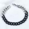 New 316L stainless steel Primary color and black dual Hip hop bracelet anklet