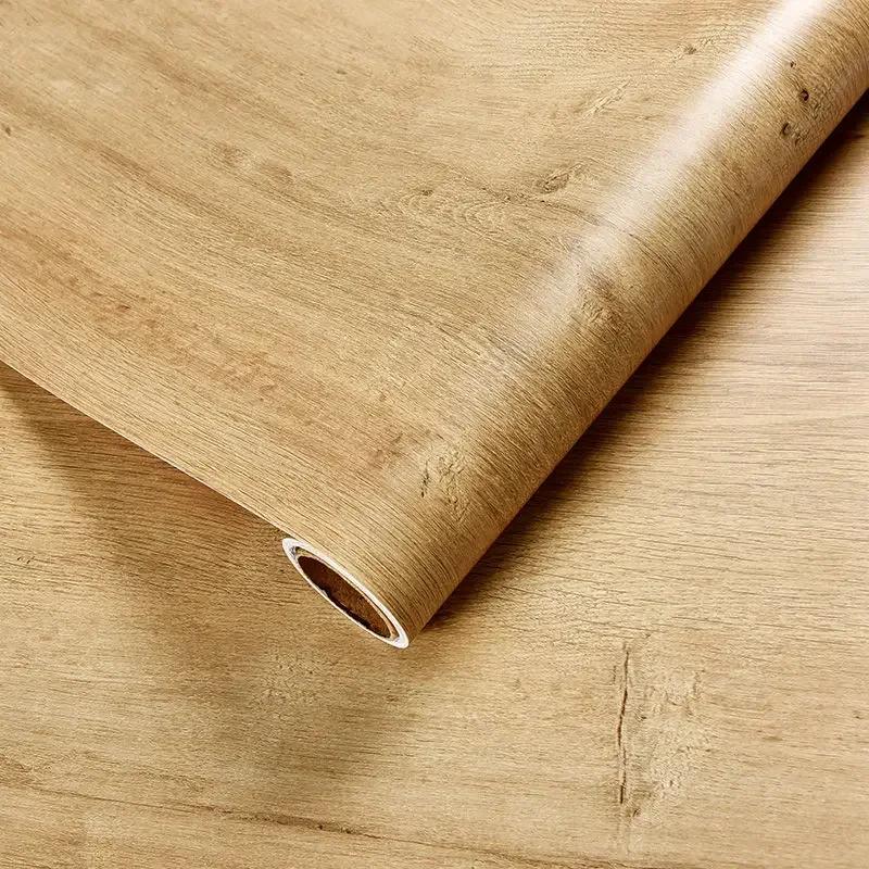 Wood Planks Grain Retro Faux Wood Wall Cover Roll Water-Repellent Pvc Self Adhesive Wall Decals Removable Vinyl Restaurant Wallpaper